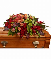 A Fond Farewell Casket Spray from Beck's Flower Shop & Gardens, in Jackson, Michigan